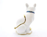 Bejeweled White Cat Trinket Box with Austrian Crystals