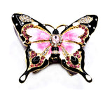 Butterfly Trinket Box with multiple Coloration. Beautiful Enamel & Austrian Crystals