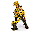 Bejeweled Cheetah Sitting on Branch Trinket Box Made with Austrian Crystals