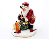 Santa Clause in Garden Trinket Box. Very Detailed with Austrian Crystals Enamel