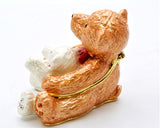 Two Bears Trinket  Box. Decorative with Austrian Crystals & Enamel