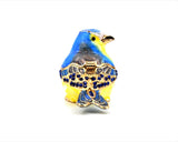 Hand Made Colorful Sparrow Bird Trinket Box Made with Austrian Crystals Enamel
