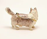 Beautiful Cat Trinket Box Made with Austrian Crystals & Enamel