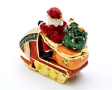 Santa on Jet Ski Trinket Box. Very Unique with Austrian Crystals