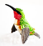 Small Flying Humming Bird Trinket Box Green Enamel with Austrian Crystals