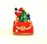 Santaclause in Car Trinket Box Made with Austrian Crystals & Red Enamel