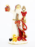 White Dress Santaclause Trinket Box. Hand Painted Enamel & Austrian Crystals