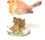 Bejeweled Robin Bird Trinket Box Handmade with Austrian Crystals