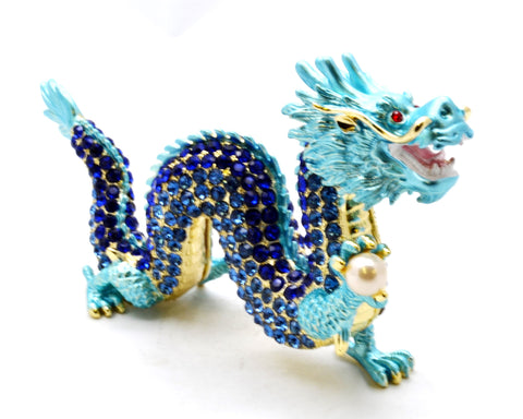 All Jeweled Dragon Figurine with Hand Set Austrian Crystals