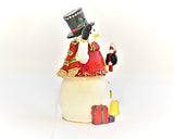 Snowman with Gifts Trinket Box Made with Austrian Crystals Enamel