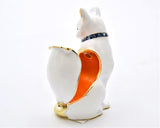 Bejeweled White Cat Trinket Box with Austrian Crystals