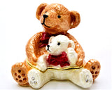 Two Bears Trinket  Box. Decorative with Austrian Crystals & Enamel