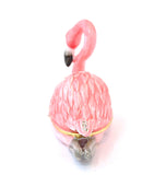 Pink Flamingo with Baby Trinket Box. Hand Crafted with Austrian Crystals & Enamel