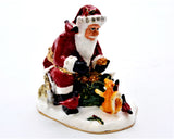 Santa Clause in Garden Trinket Box. Very Detailed with Austrian Crystals Enamel