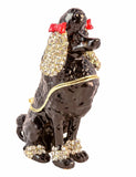 Poodle Trinket Box with Hand Set Austrian Crystals & Enamel