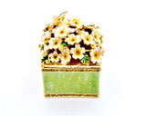 Jeweled Floral Trinket Box with Butterfly. Beautifully Made with Austrian Crystals & Enamel