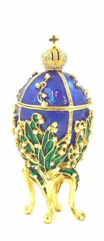 Lily of the Valley Egg Trinket Box Handmade with Lot of Details