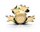 Bejeweled Frog Trinket Box. Green Enamel & Austrian Crystals