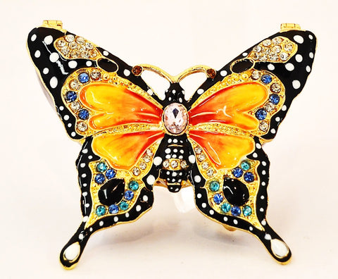 Butterfly Trinket Box with multiple Coloration. Beautiful Enamel & Austrian Crystals