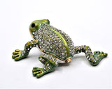 All Jeweled Leaping Frog Trinket Box. Hand Set Austrian Crystals