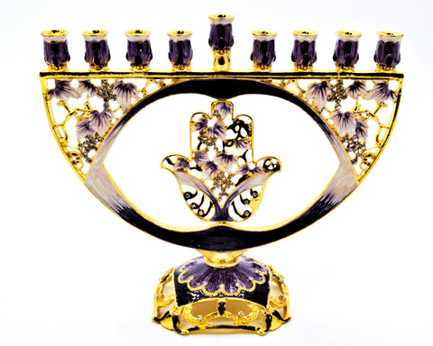 Menorah with Hamsa Hand