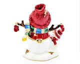 Decorative Snowman with Baby Trinket Box Hand Crafted with Austrian Crystals & Enamel