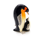 Jeweled Penguin with Baby Trinket Box. Uniquely Made with Austrian Crystals