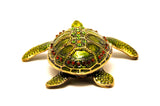 Green Sea Turtle Trinket Box Made with Austrian Crystals
