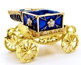 Jeweled Stagecoach Trinket Box Made with Enamel & Austrian Crystals