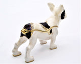 Black & White Boston Terrier Dog Trinket Box Made with Austrian Crystals & Enamel