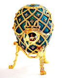 Classic Faberge Style Egg Trinket Box Made with Austrian Crystals & Enamel