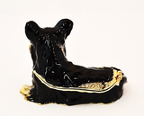 Sitting Yorkie Dog Trinket Box. Handmade with Austrian Crystals & Enamel