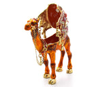 Regal Camel Trinket Box with Red Saddle Handmade with Austrian Crystals