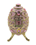 Jeweled Decorative Egg Trinket Box. Made with Enamel & Austrian Crystals Gold Plated
