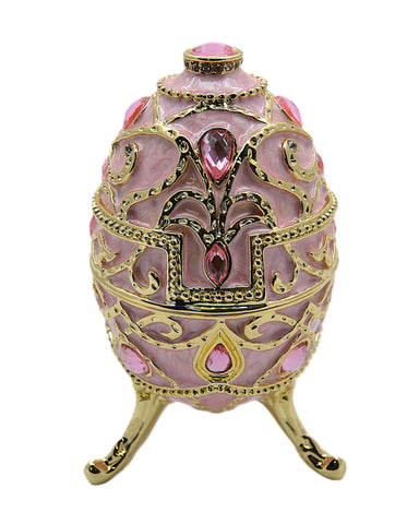 Jeweled Decorative Egg Trinket Box. Made with Enamel & Austrian Crystals Gold Plated