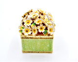 Jeweled Floral Trinket Box with Butterfly. Beautifully Made with Austrian Crystals & Enamel
