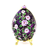 Faberge Style Floral Egg Trinket Box. Hand Detailed with Austrian Crystals & Enamel