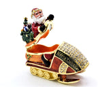 Santa on Jet Ski Trinket Box. Very Unique with Austrian Crystals