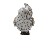 Wise Owl Trinket Box with White Enamel with Austrian Crystals