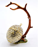 All Jeweled Hanging Egg Trinket Box Made with Austrian Crystals