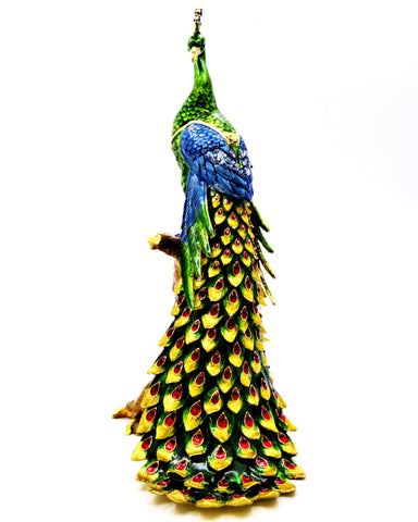 Tall Peacock on Branch 7.25 x 10 x 4 (1)
