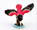 Flying Humming Bird on Branch Trinket Box Made with Austrian Crystals & Enamel
