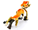 Bejeweled Cheetah Sitting on Branch Trinket Box Made with Austrian Crystals