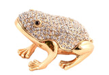 All Jeweled Frog Trinket Box Made with Austrian Crystals & Gold Plating
