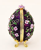 Faberge Style Floral Egg Trinket Box. Hand Detailed with Austrian Crystals & Enamel