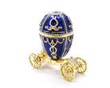 Russian Design Egg on Carriage Trinket Box. Made with Austrian Crystals