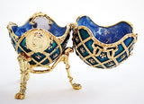 Classic Faberge Style Egg Trinket Box Made with Austrian Crystals & Enamel