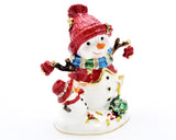 Decorative Snowman with Baby Trinket Box Hand Crafted with Austrian Crystals & Enamel