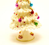 Christmas Tree with Decorations Trinket Box. Hand Crafted with Austrian Crystals Enamel