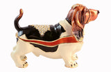 Basset Hound Dog Trinket Box. Beautifully Made with Austrian Crystals
